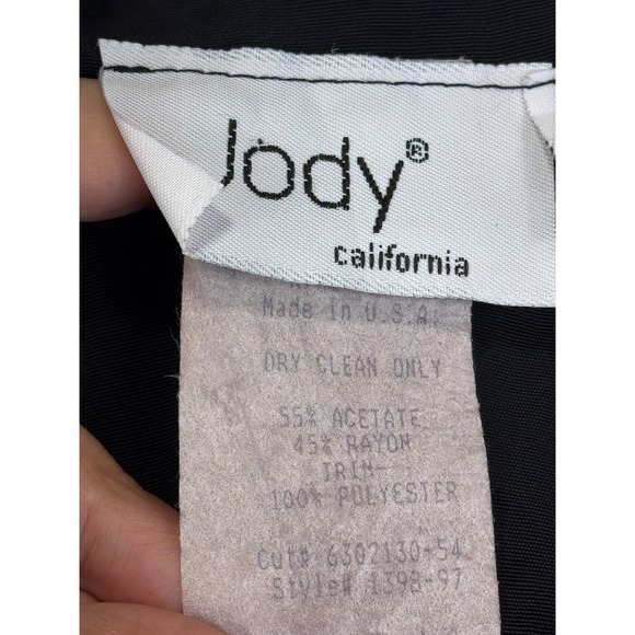 Jody California Vintage Black Dress Lace Long Sleeve Button Front Midi - Picture 8 of 12